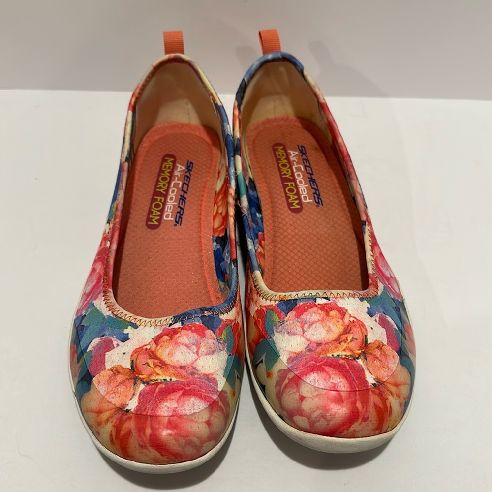 Skechers Air Cooled Memory Foam Floral Colorful Flats